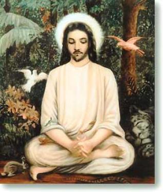 Có Phải Chúa Giê-Su Đến Ấn Độ Để Học Phật Pháp, Vệ Đà? Jesus_meditating_forest_904639482