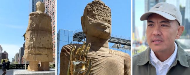 Tượng Đức Phật cao gần 8 mét của Tuấn Nguyễn ra mắt giữa New York.