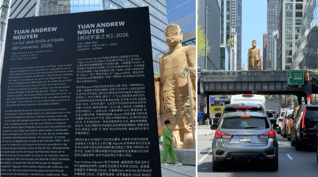 Tượng Đức Phật cao gần 8 mét của Tuấn Nguyễn ra mắt giữa New York.