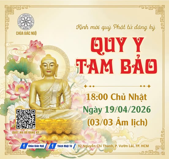 [THÔNG BÁO] LỄ QUY Y TAM BẢO TẠI CHÙA GIÁC NGỘ