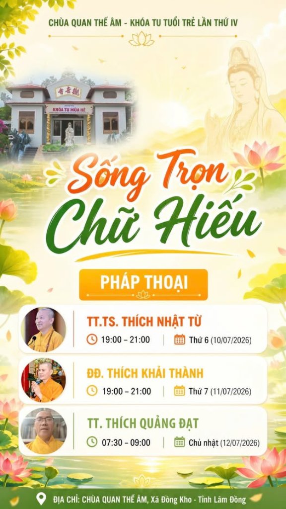 KHÓA TU TUỔI TRẺ MÙA HÈ - HIỂU ĐỂ THƯƠNG LẦN THỨ 4