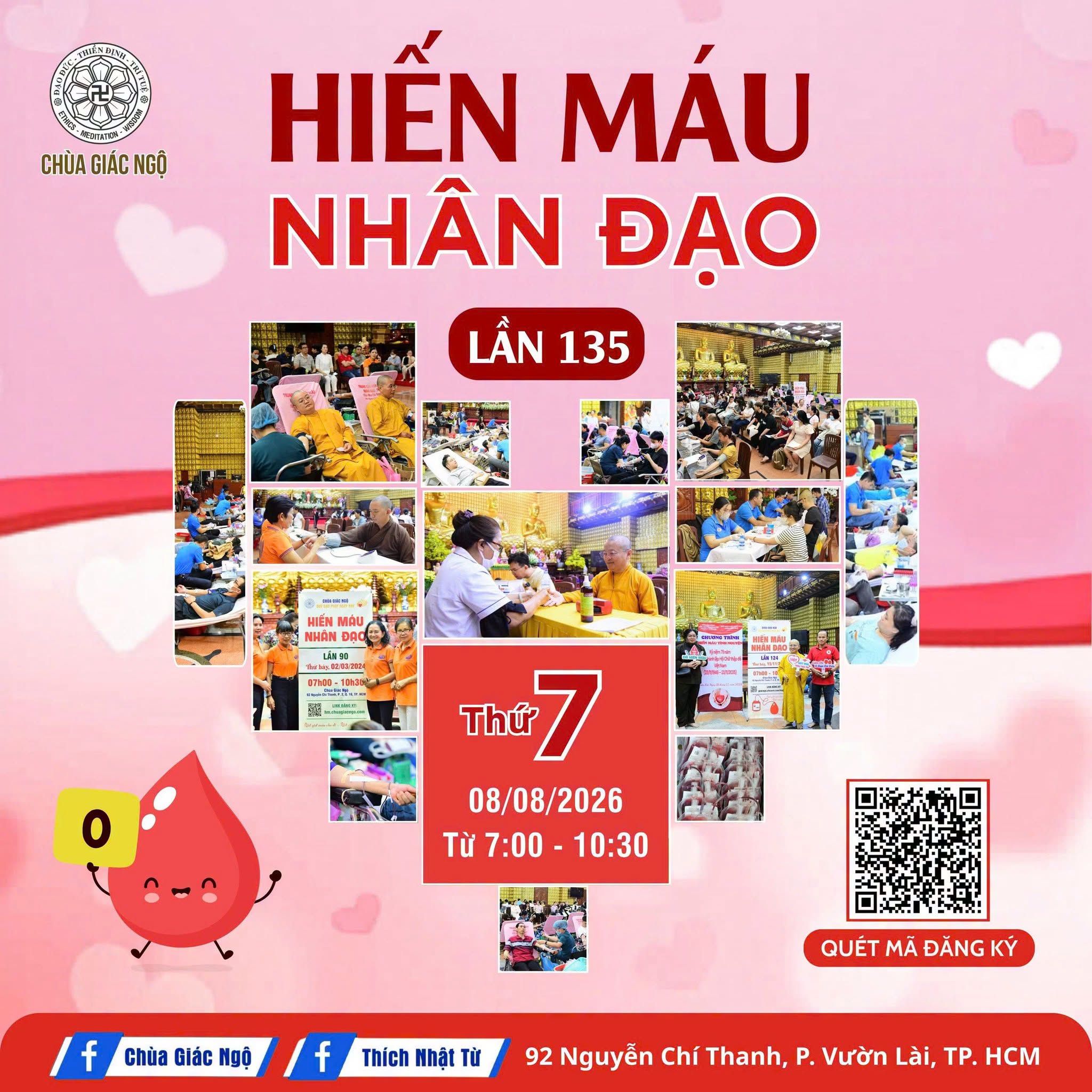 KÍNH MỜI THAM DỰ HIẾN MÁU NHÂN ĐẠO TẠI CHÙA GIÁC NGỘ NGÀY 08/8/2026