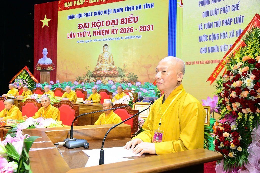 TT. THÍCH NHẬT TỪ THAM DỰ ĐẠI HỘI ĐẠI BIỂU GHPGVN TỈNH HÀ TĨNH LẦN THỨ V, NHIỆM KỲ 2026–2031