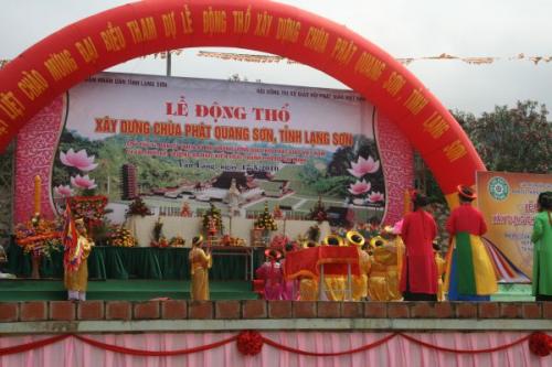Chùm ảnh: nhộn nhịp hoạt động chào mừng Lễ động thổ chùa Phật Quang Sơn, tỉnh Lạng Sơn
