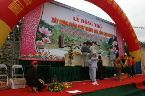 Chùm ảnh: nhộn nhịp hoạt động chào mừng Lễ động thổ chùa Phật Quang Sơn, tỉnh Lạng Sơn
