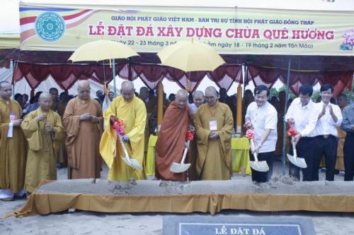 Đồng Tháp: chùa Quê Hương trọng thể tổ chức lễ Đặt đá xây dựng