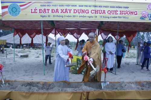 Đồng Tháp: chùa Quê Hương trọng thể tổ chức lễ Đặt đá xây dựng