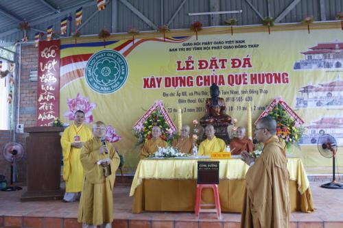 Đồng Tháp: chùa Quê Hương trọng thể tổ chức lễ Đặt đá xây dựng