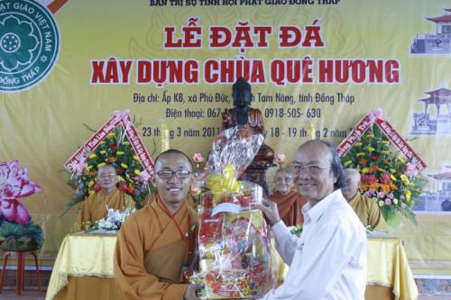 Đồng Tháp: chùa Quê Hương trọng thể tổ chức lễ Đặt đá xây dựng