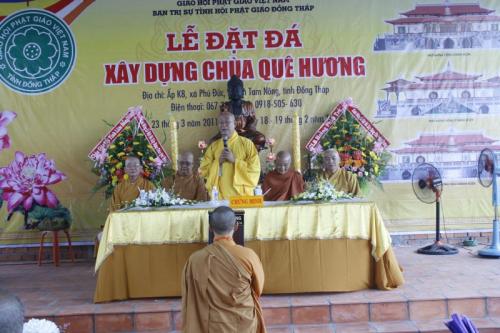 Đồng Tháp: chùa Quê Hương trọng thể tổ chức lễ Đặt đá xây dựng