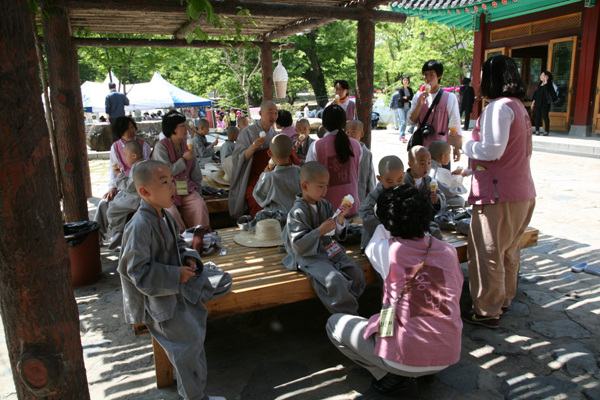 Các tiểu Hòa thượng về Tổ đình Thông Độ Hàn Quốc