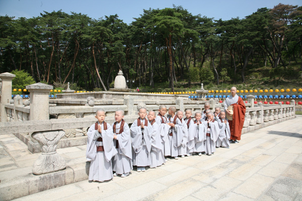 Các tiểu Hòa thượng về Tổ đình Thông Độ Hàn Quốc