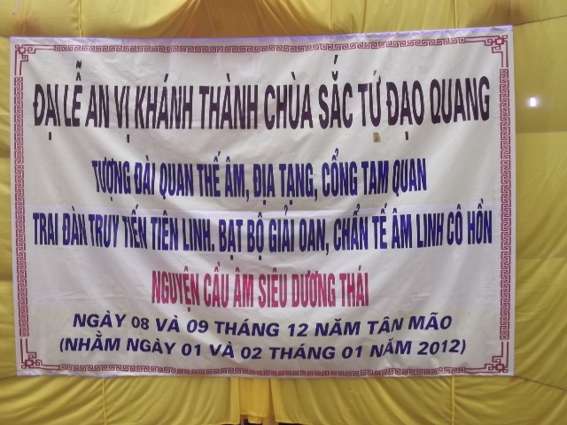 Quảng Trị: NPĐ Đạo Đầu tổ chức lễ Khánh Thành chùa Sắc Tứ Đạo Quang