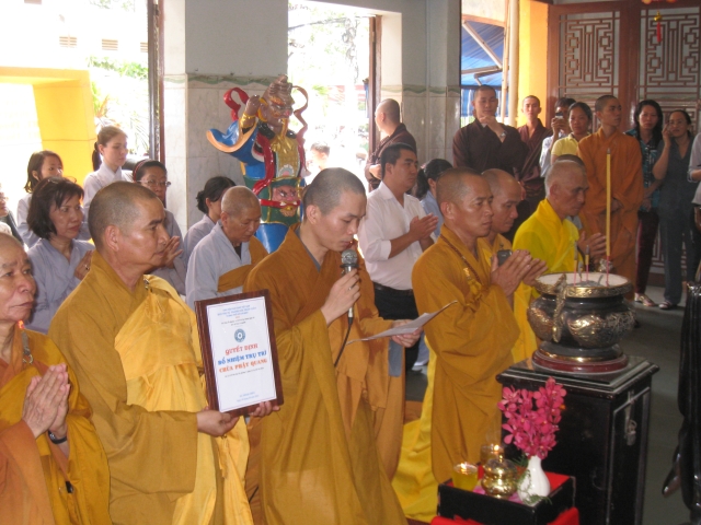 Bổ nhiệm trụ trì chùa Phật Quang