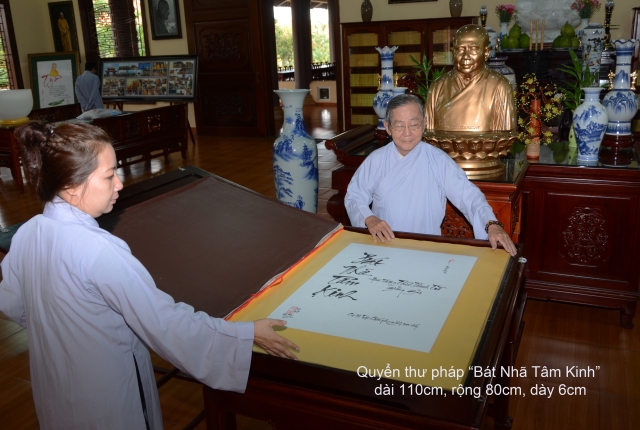 Quyển thư pháp Bát Nhã Tâm Kinh lớn nhất (Vượt kỷ lục Việt Nam)