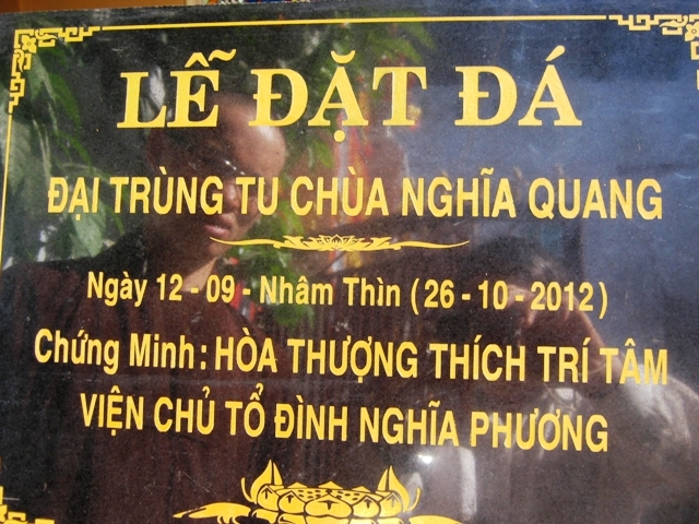 Khánh Hòa: Lễ đặt đá đại trùng tu chùa Nghĩa Quang