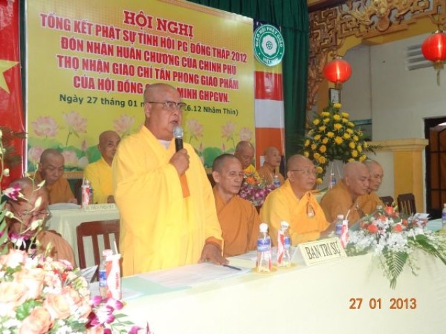 Đồng Tháp: Ban Trị sự Phật giáo tổ chức Hội nghị tổng kết công tác Phật sự năm 2012