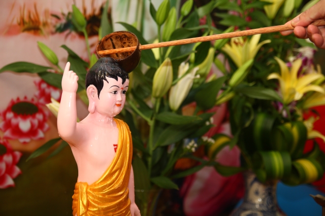 Chùm ảnh: Lễ tắm Phật tại chùa Giác Ngộ