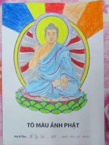 Bến Tre: Chùm ảnh cuộc thi tô tranh hình đức Phật tại khóa tu “Thắp sàng niềm tin”
