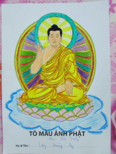 Bến Tre: Chùm ảnh cuộc thi tô tranh hình đức Phật tại khóa tu “Thắp sàng niềm tin”