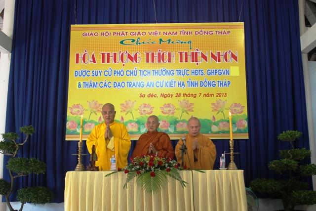 Đồng Tháp: Hòa Thượng Phó Chủ Tịch Thường Trực GHPGVN THÍCH THIỆN NHƠN và Phái Đoàn Đến GHPGVN Tỉnh Đồng Tháp Thăm Các Đạo Tràng An Cư Kiết Hạ PL. 2557