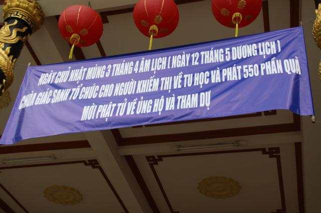 TP. HCM: Chùa Giác Sanh tổ chức khóa tu và phát quà cho 550 người khiếm thị