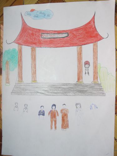 Tiền Giang: Cuộc thi tự họa về gia đình yêu thương tại khóa tu “Vươn tới những ước mơ”
