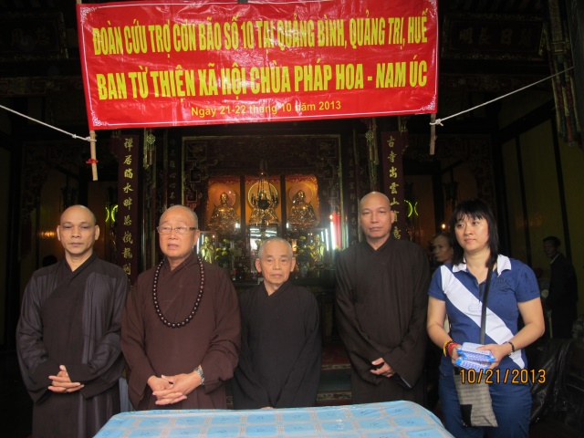 Chùa Pháp Hoa - Nam Úc cứu trợ đồng bào bị bão lụt miền Trung