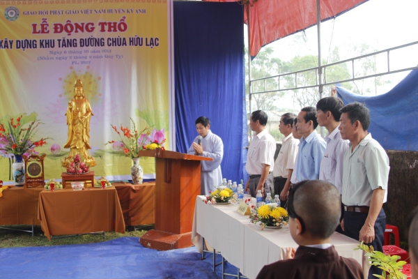 Hà Tĩnh:Lễ động thổ xây dựng Tăng đường ngôi chùa cổ Hữu Lạc