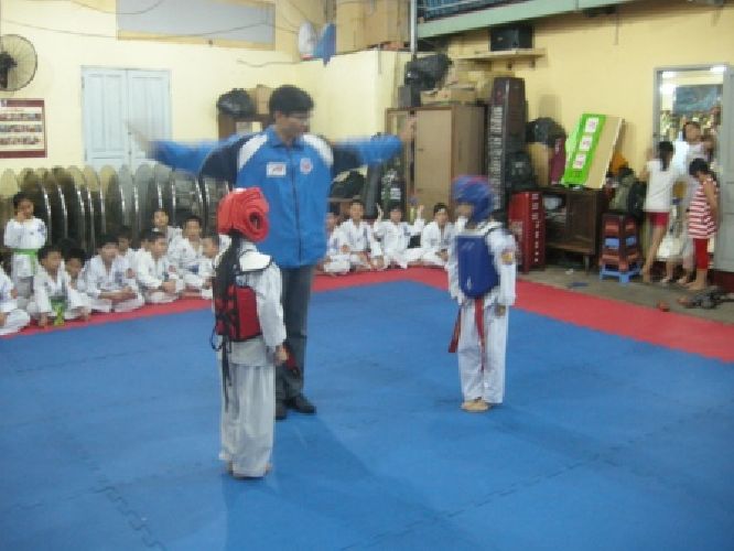 TP. HCM: Chùm ảnh lớp võ thuật Taekwondo chùa Thiên Chánh thi nâng cấp