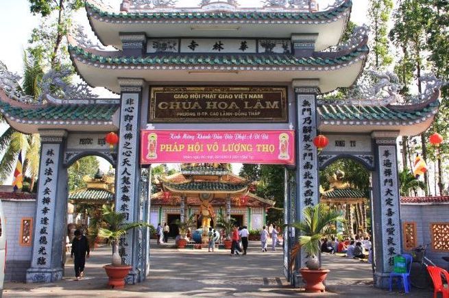 Đồng Tháp: Lễ an vị 19 tôn tượng đức Phật A Di Đà tại chùa Hoa Lâm