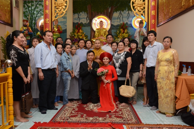 TP. HCM: Lễ cưới theo nghi thức nhà Phật tại chùa Huệ Quang