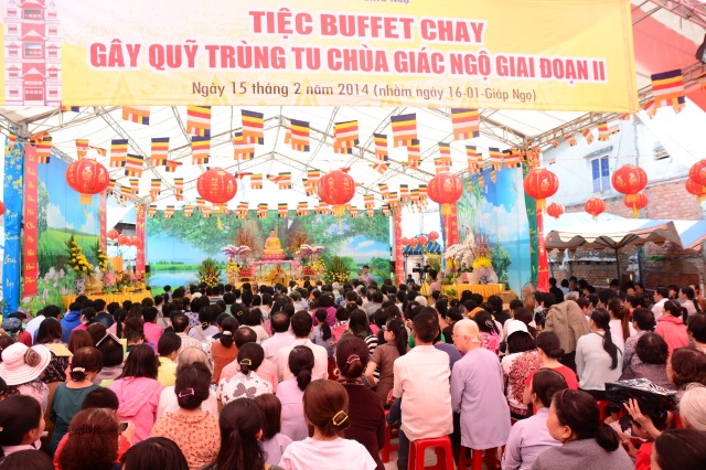 Chùa Giác Ngộ tổ chức tiệc chay gây quỹ xây dựng chùa giai đoạn 2