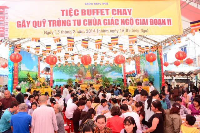 Chùa Giác Ngộ tổ chức tiệc chay gây quỹ xây dựng chùa giai đoạn 2