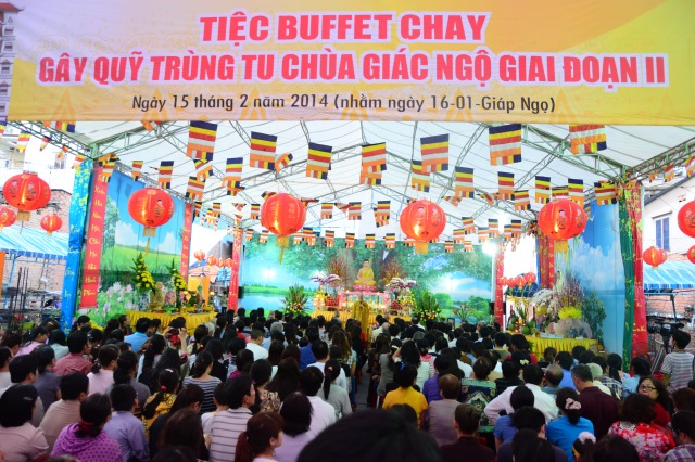 Chùa Giác Ngộ tổ chức tiệc chay gây quỹ xây dựng chùa giai đoạn 2