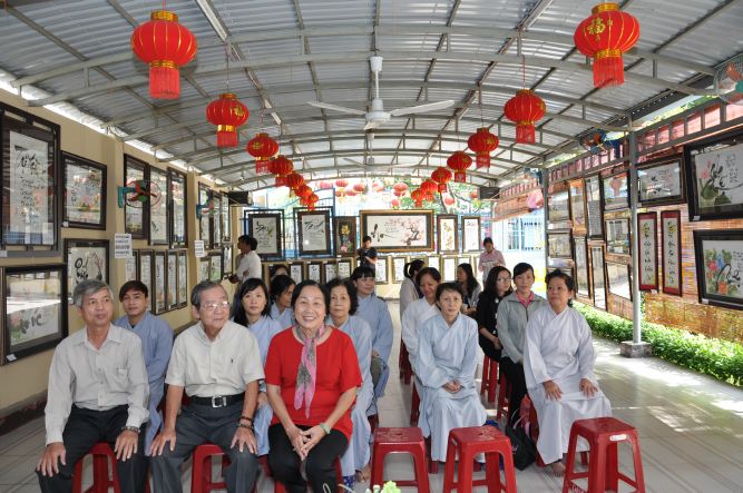 TP.HCM: Triển lãm tranh thư pháp với chủ đề &quot;Xuân An Lạc&quot; chùa Thiên Chánh