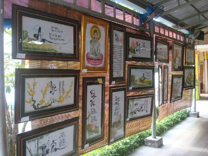 TP.HCM: Triển lãm tranh thư pháp với chủ đề &quot;Xuân An Lạc&quot; chùa Thiên Chánh