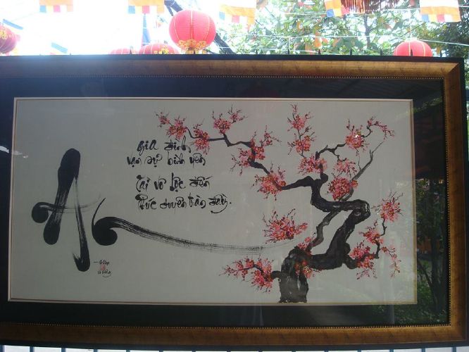 TP.HCM: Triển lãm tranh thư pháp với chủ đề &quot;Xuân An Lạc&quot; chùa Thiên Chánh