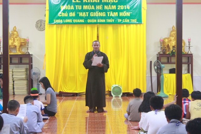 Cần Thơ: Chùa Long Quang tổ chức khóa tu mùa hè &quot;Hạt giống tâm hồn&quot; lần thứ nhất.