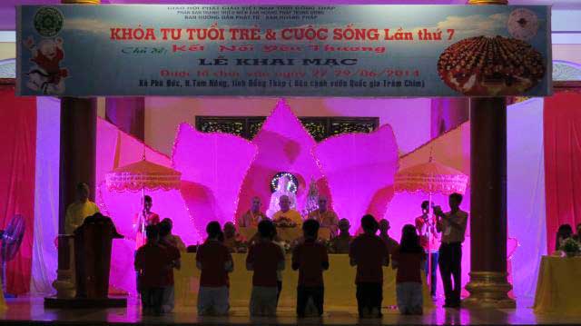 Đồng Tháp: chính thức khai mạc khóa tu Tuổi trẻ &amp; Cuộc sống lần VII tại chùa Quê Hương