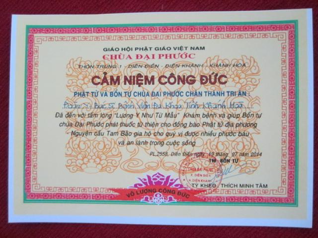 Chùa Đại Phước tổ chức khám chữa bệnh từ thiện