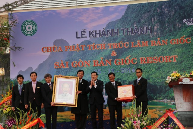 Cao Bằng: Chủ tịch nước Trương Tấn Sang dự khánh thành chùa Phật Tích Trúc Lâm Bản Giốc