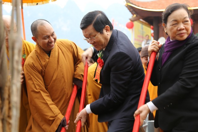 Cao Bằng: Chủ tịch nước Trương Tấn Sang dự khánh thành chùa Phật Tích Trúc Lâm Bản Giốc