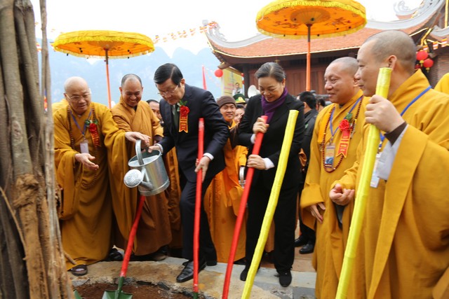 Cao Bằng: Chủ tịch nước Trương Tấn Sang dự khánh thành chùa Phật Tích Trúc Lâm Bản Giốc