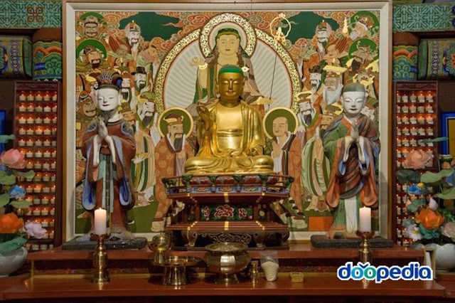 Hàn Quốc: Đông Quốc đệ nhất Già lam Huỳnh Hạt Sơn môn Trực Chỉ Tự  (동국제일가람-東國第一伽藍)