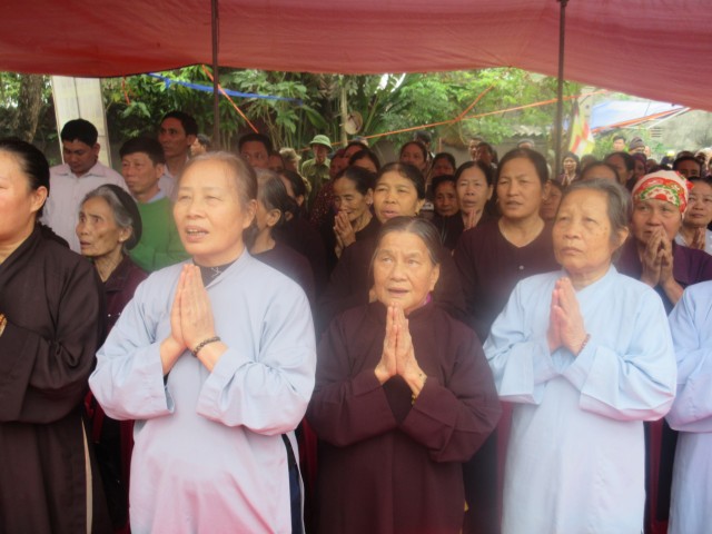 Thái Bình: Chùa Khánh Sơn tổ chức lễ đổ mái ngôi Đại hùng Bảo điện
