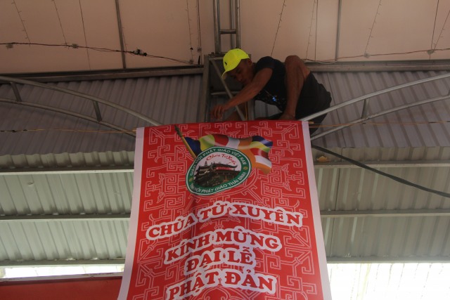 Thái Bình: Công tác chuẩn bị Phật đản tại chùa Từ Xuyên