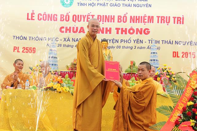 Thái Nguyên: Lễ Công Bố QĐ Bổ Nhiệm Trụ Trì Chùa Linh Thông