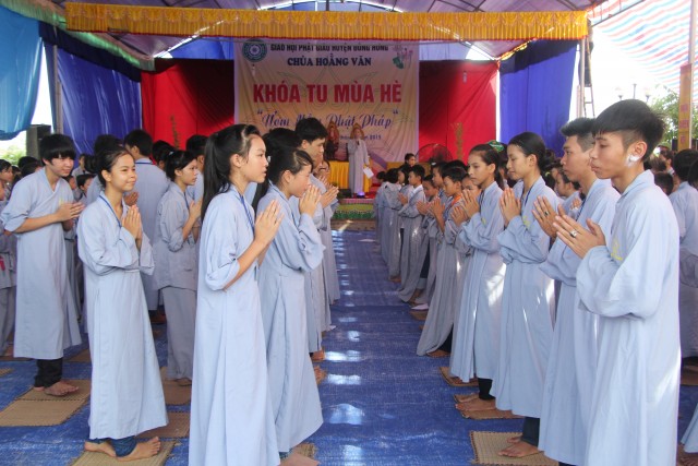 Thái Bình: Chùa Hoằng Văn lần đầu tiên tổ chức khóa tu mùa hè