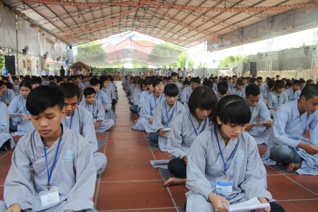 Thái Bình: Chùm ảnh ngày đầu khóa tu mùa hè chùa Từ Xuyên